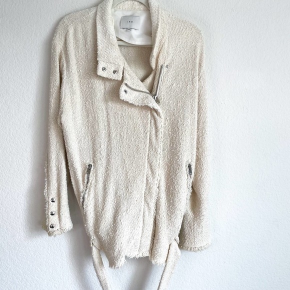 IRO Cream Jacket Dorthea Tweed Moto Jacket - Picture 7 of 16